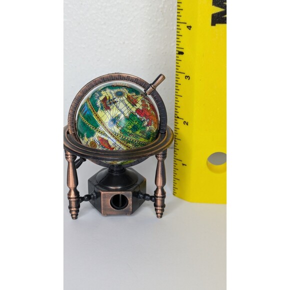 Mini World Globe Map Metal Die Cast Pencil Sharpener For Desktop - Picture 2 of 4